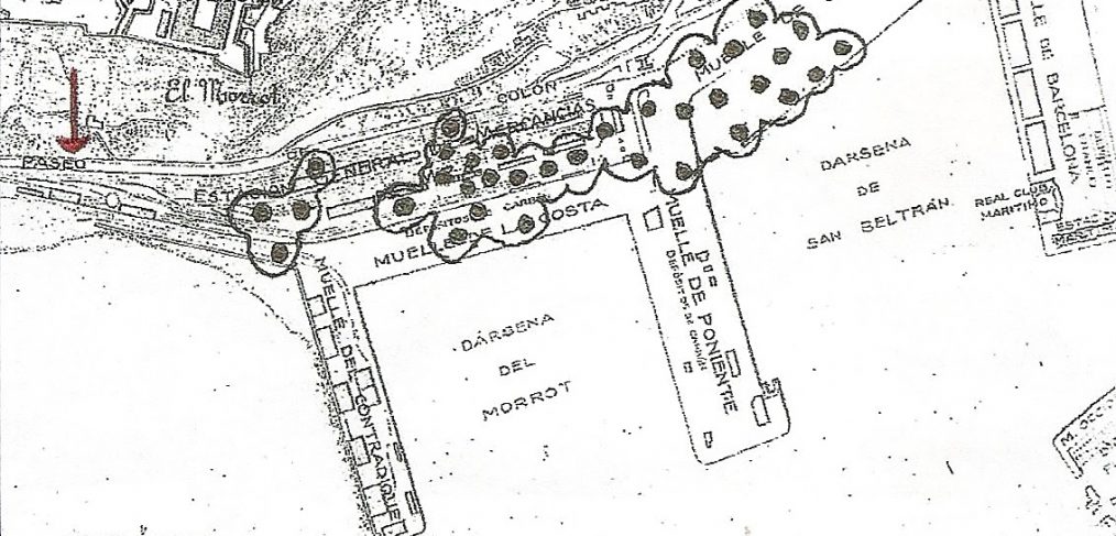mapa bombardeo puerto de barcelona